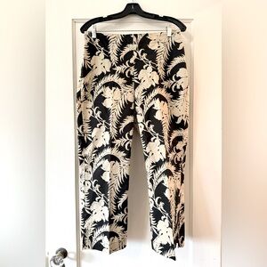 GAP | Black Cropped Pants with Cream Tropical Print 6